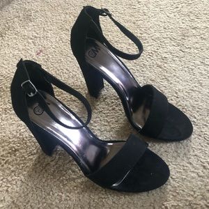 Black strapy heels